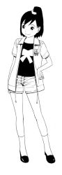 Rule 34 | 1girl, greyscale, monochrome, short hair, sisterism (manga), sketch, solo, traditional media, yoshitomi akihito