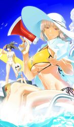 Rule 34 | 3girls, bikini, bird, braid, breasts, charles babbage (fate), craft essence (fate), curvy, fate/apocrypha, fate/grand order, fate (series), female focus, floatie, florence nightingale (chaldea lifesavers) (fate), florence nightingale (fate), food, fundoshi, glasses, happy, hassan of the cursed arm (fate), hat, ice cream, jack the ripper (fate/apocrypha), japanese clothes, large breasts, lifeguard, long hair, megaphone, multiple girls, navel, official art, one-piece swimsuit, outdoors, popsicle, red eyes, seagull, shiny skin, short hair, side-tie bikini bottom, sitting, skaka p, sky, smile, sparkle, standing, striped clothes, striped one-piece swimsuit, sun hat, sunglasses, swimsuit, underboob, ushiwakamaru (chaldea lifesavers) (fate), ushiwakamaru (fate), water, when you see it, yellow bikini