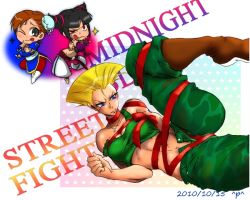 Rule 34 | 3girls, abs, bdsm, black eyes, black hair, blonde hair, blue eyes, blush, bondage, boots, bound, breasts, brown hair, bun cover, camouflage, capcom, capcom fighting jam, chibi, china dress, chinese clothes, chun-li, cleavage, dated, dog tags, double bun, dress, drill hair, english text, frown, genderswap, genderswap (mtf), guile, hair bun, halterneck, han juri, jewelry, leg lift, lying, marimo (yousei ranbu), midnight bliss, multiple girls, navel, necklace, one eye closed, pants, pantyhose, purple eyes, red eyes, ribbon, short hair, simple background, street fighter, street fighter iv (series), sweat, tank top, tattoo, tongue, torn clothes, twin drills, wink