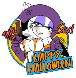 Rule 34 | aku tojyo, halloween, halloween costume, highres, rouge the bat, sonic (series), tagme, uncensored