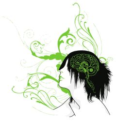 Rule 34 | 1boy, brain, green theme, hair over eyes, j-rock, male focus, miyavi, monochrome, simple background, solo, topless male, vector trace, white background