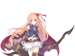 Rule 34 | 1girl, arisa (princess connect!), arisa (shadowverse), arrow (projectile), bow (weapon), green eyes, highres, holding, holding weapon, long hair, official art, orange hair, pointy ears, princess connect!, shadowverse, tachi-e, third-party source, transparent background, weapon