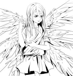 Rule 34 | 1boy, afuro terumi, angel, bike shorts, bird wings, chickenb, child, inazuma eleven, inazuma eleven (series), long hair, male focus, monochrome, multiple wings, pointing, seraph, shorts, smile, solo, toga, wings