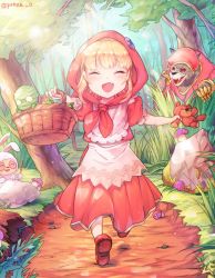 Rule 34 | 1girl, alternate costume, amumu, animal costume, annie (league of legends), apron, bad id, bad twitter id, basket, big bad warwick, blonde hair, closed eyes, commentary request, cottontail teemo, fang, food, forest, frilled apron, frills, fruit, full body, hood, korean text, league of legends, leotard, mary janes, mummy, mushroom, nature, panza, playboy bunny, red hood, red riding annie, red skirt, rock, shoes, signature, skirt, tearing up, teemo, tibbers, tree, twitter username, warwick