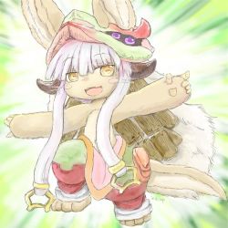 Rule 34 | 10s, artist request, brown eyes, furry, lowres, made in abyss, nanachi (made in abyss), open mouth, short hair
