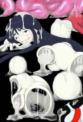 Rule 34 | 1girl, aftersex, ahegao, ass, black eyes, black hair, blush, breasts, corpse dust, cum, doll, doll joints, female focus, image sample, joints, open mouth, pixiv sample, pussy, smile, tentacles, what