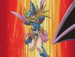 Rule 34 | 1boy, 1girl, 2boys, animated, anime screenshot, bare legs, bare shoulders, bird, blonde hair, blush stickers, boots, dark magician, dark magician girl, defeat, destruction, explosion, green eyes, hat, ice, long hair, looking at another, magic, magical girl, monster, multiple boys, nightmare penguin, penguin, skirt, sky, video, yu-gi-oh!, yu-gi-oh! duel monsters