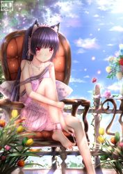 Rule 34 | 1girl, :o, animal ears, ankle cuffs, armchair, bad id, bad nicoseiga id, bare shoulders, barefoot, black hair, blush, bug, butterfly, camisole, cat ears, chair, cloud, collarbone, day, feet, feet on chair, flower, gokou ruri, hair ornament, hairband, highres, insect, jewelry, leaf, long hair, long legs, looking at viewer, mole, mole under eye, nail polish, nail polish bottle, necklace, open mouth, ore no imouto ga konna ni kawaii wake ga nai, outdoors, pedicure, pink eyes, red eyes, shorts, sitting, sky, solo, swordsouls, toenail polish, toenails, toes, tulip