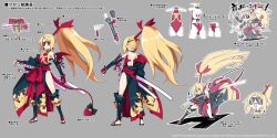 Rule 34 | 1girl, backless outfit, bad link, bell, blonde hair, bow, character sheet, copyright notice, demon girl, demon tail, demon wings, disgaea, disgaea rpg, earrings, eyepatch, fang, flonne, full body, grey background, high ponytail, japanese clothes, jewelry, katana, long hair, long tail, multiple views, official art, open mouth, outline, photoshop (medium), pointy ears, red eyes, red tail, red wings, sandals, sheath, sheathed, simple background, smile, standing, sword, tail, tail bell, tail bow, tail ornament, turnaround, very long hair, weapon, white outline, wings