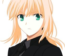 Rule 34 | absurdres, artoria pendragon (all), artoria pendragon (fate), blonde hair, chanceandluck, fate/stay night, fate/zero, fate (series), formal, green eyes, highres, non-web source, ponytail, saber (fate), suit, transparent background, vector trace