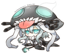 Rule 34 | 10s, 1girl, abyssal ship, artist name, blackcat (blackcatbox), bodysuit, cape, chibi, gloves, glowing, glowing eyes, kantai collection, personification, silver hair, solo, tongue, tongue out, watermark, web address, white background, wo-class aircraft carrier