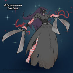 1girl beak breasts digimon digimon_(creature) female_focus mask oridigi original scissors solo