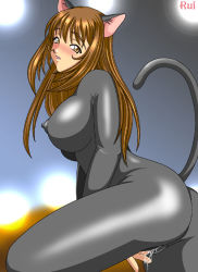 Rule 34 | 1girl, animal ears, artist request, cat ears, character request, copyright request, covered erect nipples, solo, tagme
