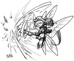 Rule 34 | 1girl, attack, breasts, butterfly hair ornament, butterfly wings, butterfly wings gauntlets, digimon, digimon frontier, facial mark, fairimon, fighting, fighting stance, garter straps, hair ornament, insect wings, kicking, leg up, long boots, long hair, mask, medium breasts, open mouth, orimoto izumi, sketch, visor (armor), wings