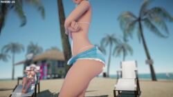 Rule 34 | 2girls, 3d, animated, audible music, beach, bikini, breasts, completely nude, curvy, dancing, eyewear on head, hentai music video, highres, jic jic, large breasts, medium breasts, multiple girls, nipples, nude, ocean, outdoors, pussy, rwby, sound, sunglasses, sunglasses on head, swimsuit, tagme, uncensored, video, weiss schnee, wide hips