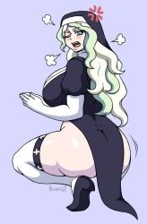 Rule 34 | 1girl, ass, blonde hair, brian12, diana cavendish, highres, little witch academia, nun, solo, tagme