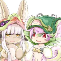 Rule 34 | 10s, 2girls, artist request, brown eyes, rabbit, furry, grey hair, made in abyss, multiple girls, nanachi (made in abyss), tiger ears, tiger tail