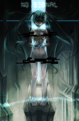 Rule 34 | 1girl, aqua hair, bandages, barefoot, bdsm, binary, blindfold, bondage, bound, censored, convenient censoring, hatsune miku, highres, long hair, navel, nude, open mouth, solo, tomeno, twintails, very long hair, vocaloid