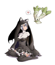 Rule 34 | animal hat, cat hat, digimon, digimon (creature), hat, highres, nun, sistermon noir, terriermon