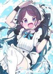 Rule 34 | 1girl, aris (blue archive), black hair, blue archive, blue eyes, giorgio (yo sumire sola1), long hair, looking at viewer, maid, open mouth, short sleeves, solo