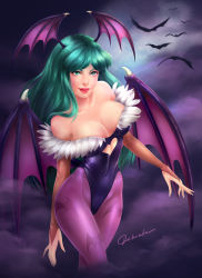 Rule 34 | demon girl, green hair, morrigan aensland, demon girl, vampire (game)