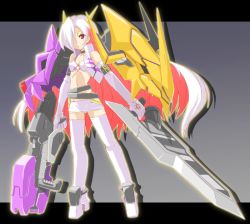 Rule 34 | 1girl, armor, chicago-x, crests (digimon), digimon, humanization, omegamon, red eyes, solo