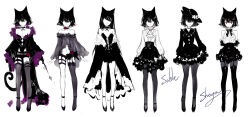 Rule 34 | 1girl, animal ears, bare shoulders, boots, cat ears, cat tail, choker, commentary, dress, faceless, full body, goth fashion, high heel boots, high heels, limited palette, long hair, off-shoulder dress, off shoulder, original, red eyes, sheya, short dress, short sleeves, simple background, solo, standing, tail, white background