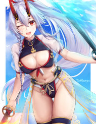 Rule 34 | 1girl, :d, absurdres, bikini, blue background, blue fire, blush, border, braid, breasts, breasts apart, cleavage cutout, clothing cutout, commentary request, dual wielding, fate/grand order, fate (series), fire, flaming sword, flaming weapon, hair ribbon, highres, holding, holding sword, holding weapon, katana, long hair, medium breasts, mitsudomoe (shape), one eye closed, open mouth, ponytail, purple bikini, red eyes, ribbon, see-through, see-through sleeves, short sleeves, side braid, signature, silver hair, slit pupils, smile, solo, swimsuit, sword, thighhighs, tomoe0812y, tomoe (symbol), tomoe gozen (fate), tomoe gozen (swimsuit saber) (fate), tomoe gozen (swimsuit saber) (third ascension) (fate), very long hair, waist cape, weapon, white border
