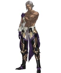 Rule 34 | 1boy, abs, armor, armored boots, book, boots, cape, dark-skinned male, dark skin, feathers, fire emblem, fire emblem heroes, full body, gloves, highres, kozaki yuusuke, male focus, muscular, muscular male, mysterious man (fire emblem), nintendo, no mask, non-web source, official art, solo, topless male, torn clothes, transparent background, white hair