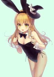 Rule 34 | 1girl, animal ears, bent over, blonde hair, blush, bow, bowtie, braid, rabbit ears, rabbit tail, culter, detached collar, fake animal ears, fishnet pantyhose, fishnets, hair bow, hair ornament, hat, hat ribbon, kirisame marisa, leotard, long hair, open mouth, pantyhose, playboy bunny, ribbon, side braid, simple background, single braid, smile, solo, tail, touhou, witch hat, wrist cuffs, yellow eyes