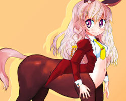 Rule 34 | 1girl, animal ears, blush, braid, breasts, centaur, crop top, female focus, freckles, groin, highres, horse ears, long hair, looking at viewer, monster girl, navel, necktie, original, purple eyes, small breasts, solo, taur, tsukiyono aroe, wavy mouth, yellow background, yellow necktie