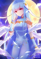 Rule 34 | 1girl, arcelle, bare shoulders, blue hair, cape, dress, fire emblem, fire emblem: the blazing blade, fire emblem heroes, hair ornament, long hair, looking at viewer, ninian, nintendo, red eyes, smile, solo
