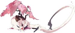 Rule 34 | animal, animal focus, cherry blossoms, closed eyes, creature, dragon, full body, highres, horns, kamikiririp, large tail, lying, no humans, on stomach, original, sleeping, tail
