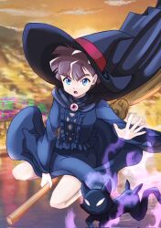Rule 34 | 1boy, amanokawa hiro, broom, broom riding, digimon, hat, highres, male focus, solo, witch, witch hat