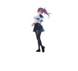 Rule 34 | 1girl, azur lane, black footwear, black pantyhose, breasts, closed mouth, dot mouth, from behind, full body, green eyes, hair intakes, hair ornament, hair over one eye, hairclip, heel up, highres, large breasts, loafers, long hair, looking at viewer, looking back, manjuu (azur lane), miniskirt, mole, mole under eye, necktie, official art, one eye covered, own hands together, pantyhose, pleated skirt, ponytail, purple hair, romana, school uniform, see-through, shirt overhang, shoes, short sleeves, skirt, steepled fingers, swept bangs, transparent background, trento (azur lane), trieste (azur lane), trieste (rooftop lunch break) (azur lane), very long hair, watch, wristwatch