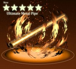 Rule 34 | english text, fire, floating hair, glowing, highres, humor, light, metal pipe, motion lines, no humans, original, outline, star (symbol), strongmoist, ultimate metal pipe, weapon, what, white outline