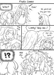 Rule 34 | !?, 3girls, :d, arm up, chibi, comic, commentary, crossover, drying, drying hair, english commentary, english text, engrish text, fang, gambier bay (kancolle), girls&#039; frontline, greyscale, guin guin, hair ornament, hair over eyes, hairband, heart, holding, holding towel, jacket, kantai collection, long hair, monochrome, multiple girls, open mouth, outstretched arm, ppk (girls&#039; frontline), profile, ranguage, s.a.t.8 (girls&#039; frontline), sailor collar, shirt, short sleeves, smile, sparkle, spoken interrobang, thumbs up, towel, very long hair, wet, wet hair, x hair ornament