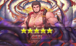 Rule 34 | 1boy, abs, avenger (dungeon and fighter), bara, bare pectorals, bare shoulders, beard, brown hair, chest tattoo, cross, cross necklace, dungeon and fighter, facial hair, gacha, gameplay mechanics, highres, hood, hooded jacket, jacket, jewelry, kulolin, large pectorals, male focus, male priest (dungeon and fighter), mature male, monster boy, monsterification, muscular, muscular male, navel, necklace, nipples, octopus boy, open clothes, open jacket, paid reward available, pectorals, priest, priest (dungeon and fighter), red eyes, short hair, sleeveless, sleeveless jacket, solo, stomach, tattoo, tentacle hands, tentacles, tokyo houkago summoners, veins