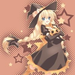 Rule 34 | 10s, animal ears, blonde hair, blue eyes, bow, braid, dress, elbow gloves, gloves, hair bow, halloween, hat, horns, jack-o&#039;-lantern, long hair, lowres, pumpkin, ribbon, sheep (trickster), sheep ears, smile, solo, trickster (ntreev soft), twin braids, twintails, very long hair, witch hat