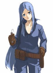 Rule 34 | blue eyes, blue hair, gloves, jumpsuit, kuroko (piii), long hair, mechanic, solo
