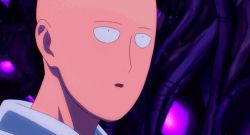 Rule 34 | 1boy, animated, animated gif, bald, lowres, male focus, one-punch man, saitama (one-punch man), smile, solo, text focus