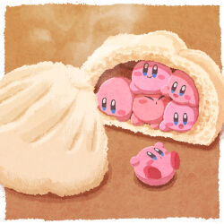 Rule 34 | baozi, blush stickers, food, food focus, in food, kirby, kirby (series), miclot, nintendo, no humans, outside border, steam