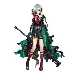 Rule 34 | 1girl, black footwear, black gloves, blush, boots, earrings, fingerless gloves, full body, girls&#039; frontline, gloves, green eyes, grey hair, gun, high heel boots, high heels, holding, holding gun, holding microphone, holding weapon, infukun, jewelry, js05 (girls&#039; frontline), js05 (swansong) (girls&#039; frontline), knee boots, looking at viewer, microphone, official alternate costume, official art, open mouth, short hair, solo, torn clothes, transparent background, weapon