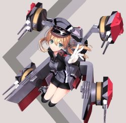 Rule 34 | 10s, 1girl, black skirt, black socks, blonde hair, blue eyes, blush, cross, gloves, hat, iron cross, kantai collection, kneehighs, long hair, long sleeves, machinery, md5 mismatch, military, military uniform, naruse hirofumi, outstretched arm, peaked cap, prinz eugen (kancolle), resized, resolution mismatch, skirt, smile, socks, solo, source larger, turret, twintails, uniform, white gloves