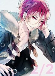 Rule 34 | 10s, 1boy, free!, fur collar, highres, male focus, matsuoka rin, red eyes, red hair, solo, suki (crossberry)