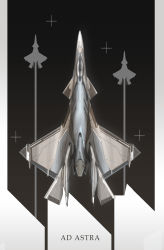 Rule 34 | absurdres, aircraft, airplane, commentary, english commentary, fighter jet, highres, jet, military, military vehicle, mobius (suicideloli), no humans, original, science fiction, vehicle focus