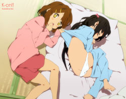 Rule 34 | + +, 2girls, anime coloring, ass, bad id, bad pixiv id, barefoot, black hair, blush, bra, bra strap, brown eyes, brown hair, butt crack, clothes lift, covering face, covering own mouth, covering privates, feet, fetal position, futon, hair bobbles, hair ornament, hirasawa yui, k-on!, lingerie, long hair, multiple girls, nakano azusa, official style, pajamas, pajamas pull, panties, panty pull, pillow, seita000, shirt lift, shorts, sleep molestation, tatami, toes, underwear, undressing, waking up, you gonna get raped, yuri
