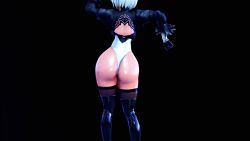 Rule 34 | 1girl, 20s, 2b (nier:automata), 3d, android, animated, ass, ass shake, back, backless dress, backless outfit, black background, black dress, black footwear, black gloves, black thighhighs, boots, dancing, dress, feather-trimmed sleeves, feather trim, feathers, female focus, gloves, hairband, harimau mmd2, highleg, highleg leotard, huge ass, jiggle, leotard, long sleeves, mikumikudance (medium), multicolored clothes, multicolored gloves, narrow waist, nier:automata, nier (series), puffy sleeves, short hair, simple background, skirt, solo, sweat, thick thighs, thigh boots, thighhighs, thighhighs under boots, thighs, unworn skirt, video, white gloves, white hair, white leotard
