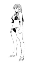 Rule 34 | bikini, fujita kakuji, midriff, monochrome, navel, swimsuit