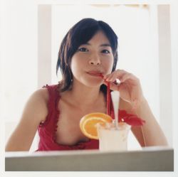 Rule 34 | a piacere, drinking straw, highres, photo (medium), tank top, ueno juri
